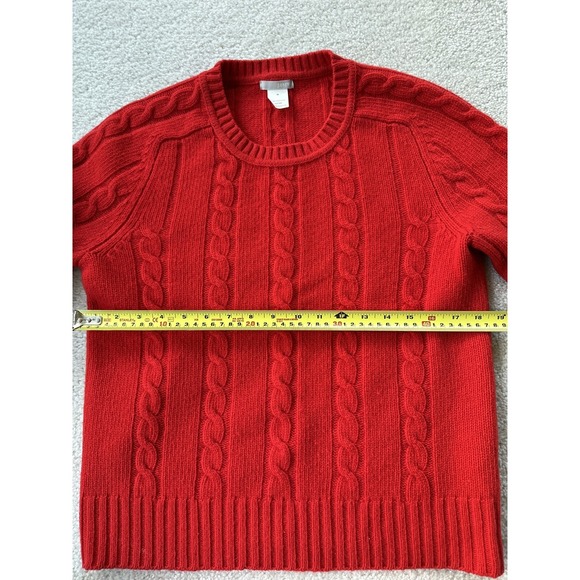 J Crew 100 LambWool Sweater Cable Knit Sz M - Picture 4 of 6